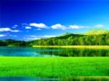 春游镜泊湖，流连草青水碧
