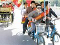11名盲人骑车环游云龙湖 志愿者们当眼睛