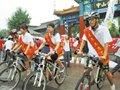 山西大学环保骑行队来津宣传 感受天津开放热情